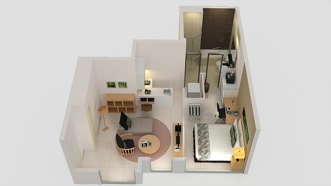 Parkroyal Serviced Suites Kuala Lumpur Exterior photo A 3D floor plan of a typical studio apartment